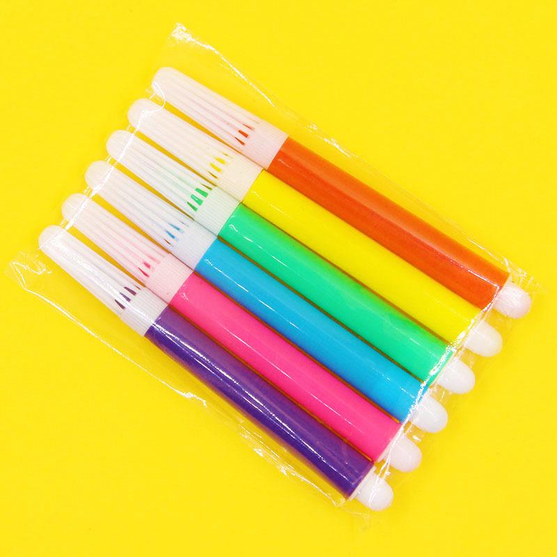 6-Color Watercolor Markers & Paint Brushes Set for Kindergarteners