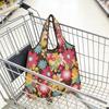 Faltbare Einkaufstasche Große Wiederverwendbare Einkaufstasche mit Beutel Tragbare Leichte Handtasche Umweltfreundliche Waschbare Tragetasche für Einkaufen Outdoor Reisen Zuhause
