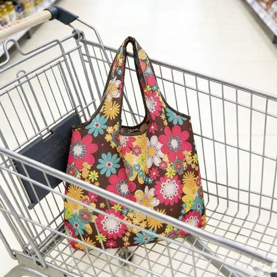 Faltbare Einkaufstasche Große Wiederverwendbare Einkaufstasche mit Beutel Tragbare Leichte Handtasche Umweltfreundliche Waschbare Tragetasche für Einkaufen Outdoor Reisen Zuhause