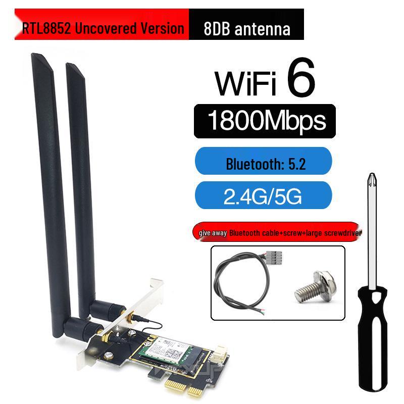 AX1800 WiFi 6 Dual-Band PCIe Desktop Wireless Network Card with Bluetooth 5.2