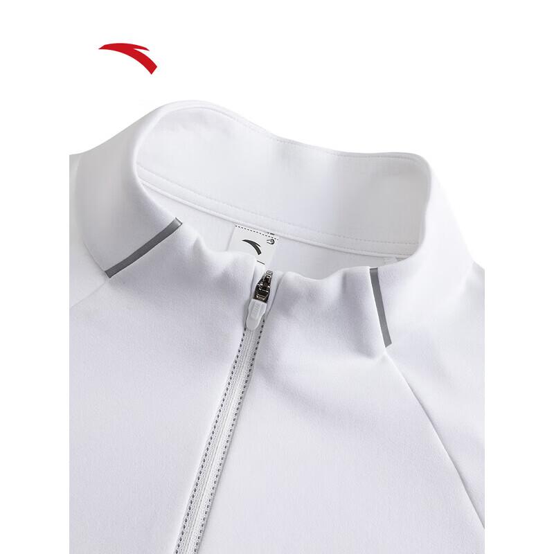 ANTA Women's Brushed Half-Zip Stand-Collar Long-Sleeve T-shirt