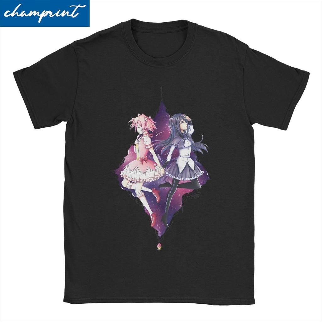 Madoka And Homura Puella Magi Madoka Magica Men Women's T Shirt Anime Humorous Tees T-Shirt 100% Cotton Printed Clothing