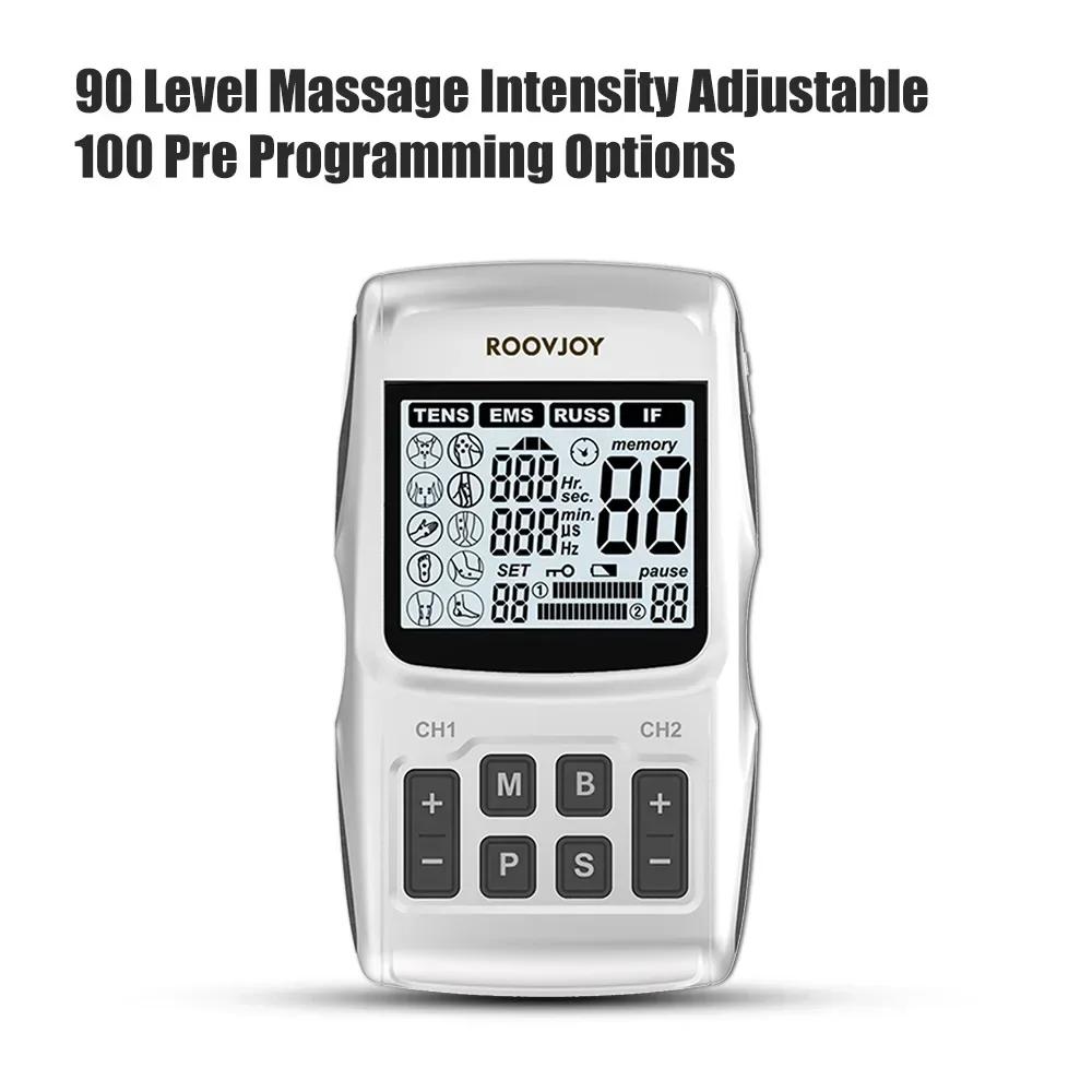 Tens Unit 36 Modes 90 Intensity Electric Stimulation Massager Muscle EMS Therapy Pain Relief Adjustable Lightweight LCD Display