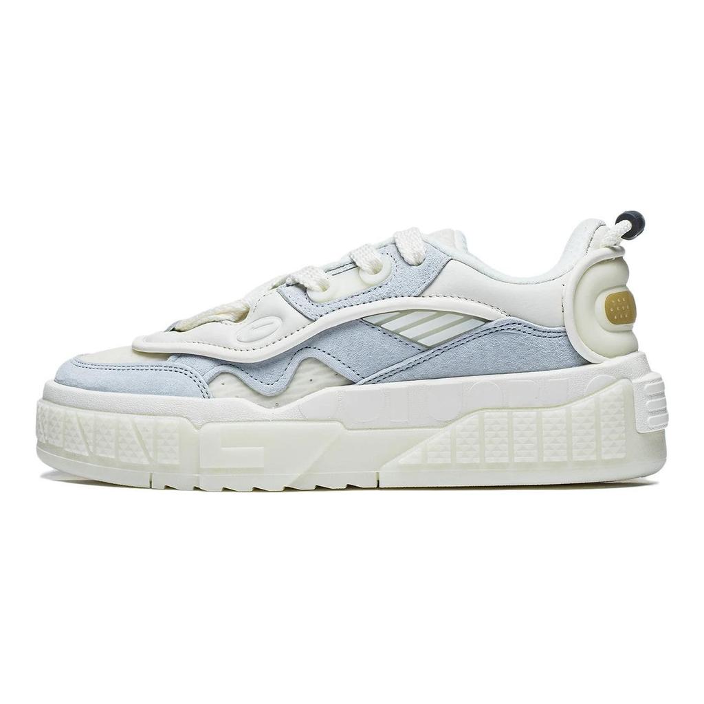 Disney X Li Ning 001 Unblock Kaymaz Aşınmaya Dayanıklı Düşük Bilekli Spor Günlük Ayakkabı Kadın spor ayakkabı Beyaz Mavi AGCT092-1