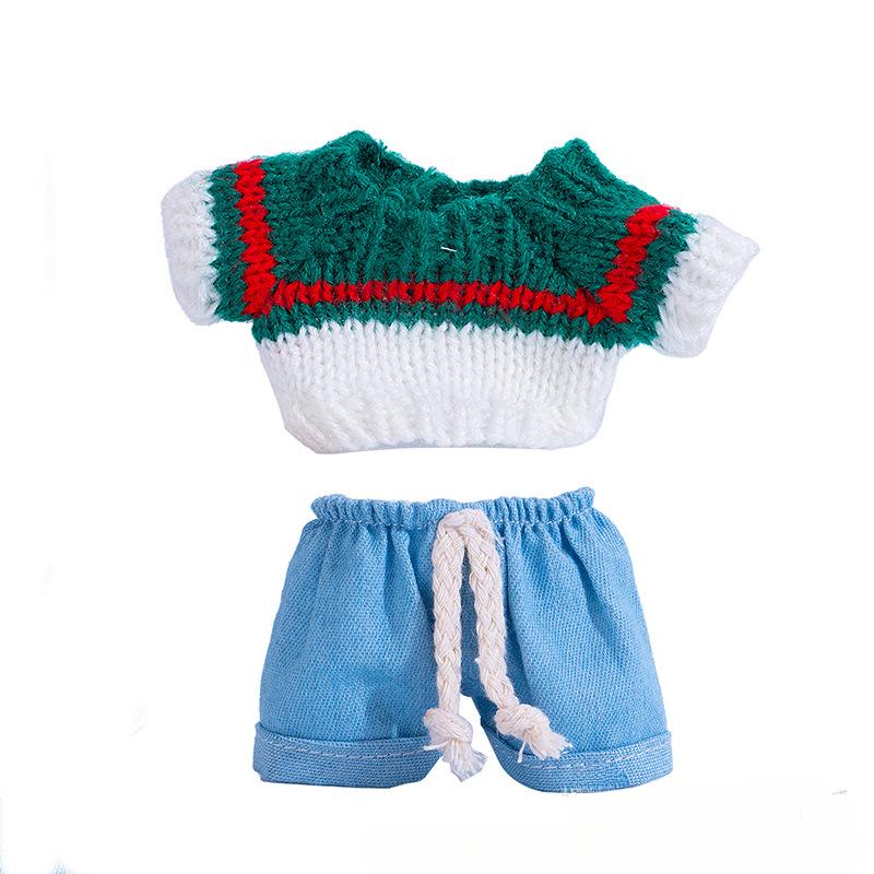 Sweater Jeans for 15-17Cm Labubu Plush Stuffed Doll Outfits DIY Mini Dolls Clothing Accessories