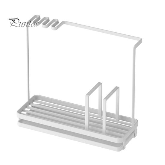 

Стеллаж для хранения, держатель для губки, прочная конструкция, прочная несущая способность, кухонный, спальный, дозатор для мыла со съемным подносом белый