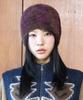 GLACK Gc076 Diamond Checker Hairy Knit Beanie (Brown)