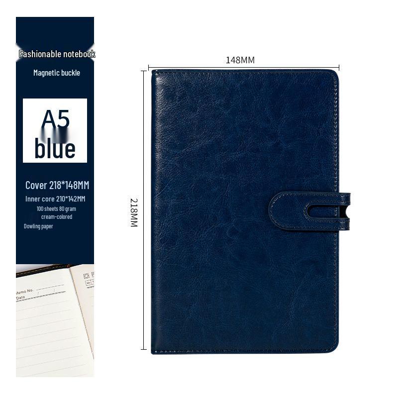 Custom Logo Faux Leather Buckle Business Notebook