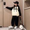 Girls Hooded Sweatshirt Suit 2-12Y Children's Sports Top + Trousers Girls Loose Fashionable Spring and Autumn Clothing