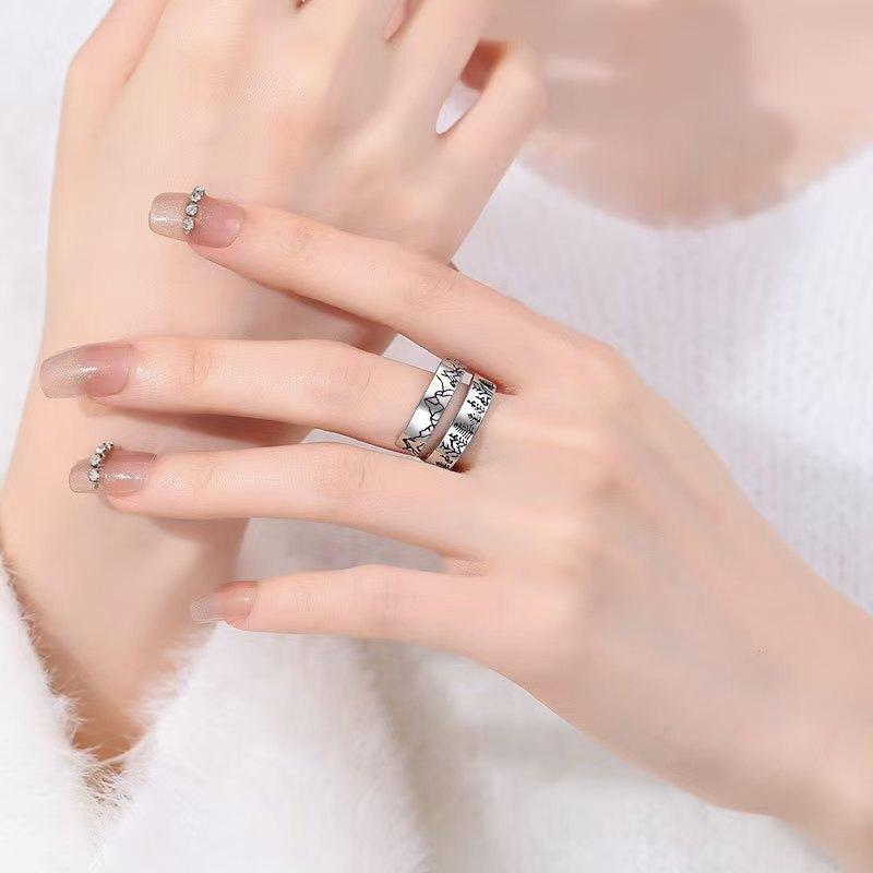 New Fashionable and Adjustable Nordic Style Mountain Shape Index Finger Ring Bracelet for Women