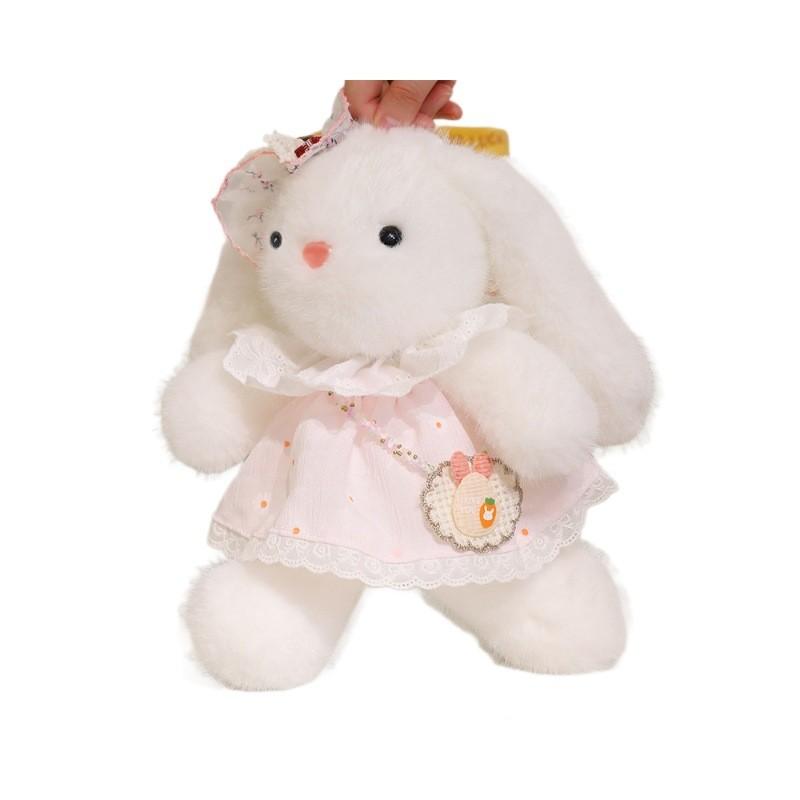 Plüsch-Hasenpuppe mit Kleid Weiche Baumwollfüllung für Kinder und Teenager Geschenk