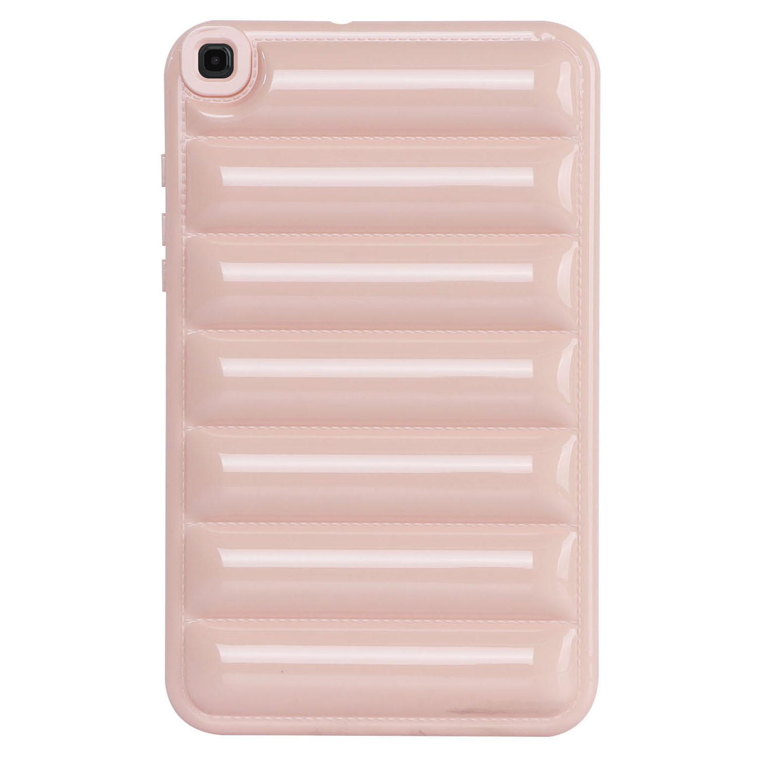 

For Samsung Galaxy Tab A 8.0 (2019) SM-T290 (Wi-Fi)/SM-T295 (LTE) TPU Tablet Case Down Jacket Texture Cover Pink
