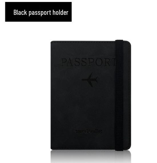 PU Leather RFID Passport Wallet Set with Strap, Card Holders, Ticket Sleeve, and SIM Slot