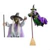 Haunted Animated Hovering Witch Sculpture with Fabric Costume Halloween Props M68E