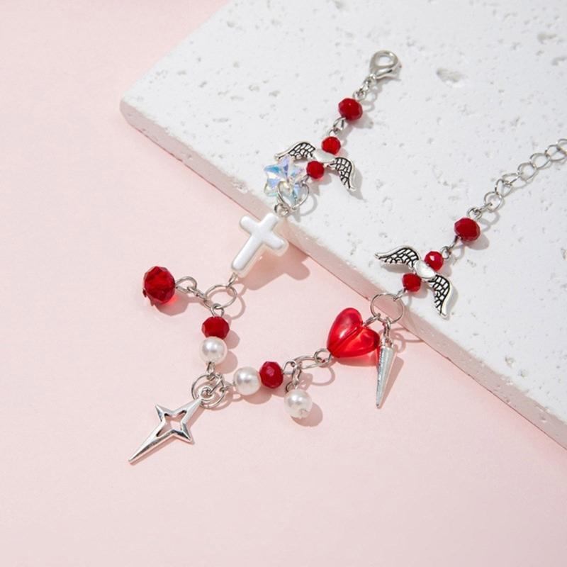 Handmade Crystal Beaded Necklace/Bracelet Stylish Colorful Bead Accessory Fashionable Jewelry for Girls and Women