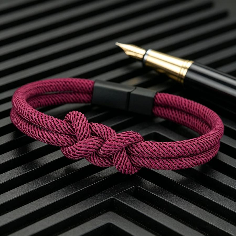 Einzigartiges Herren Seilarmband Premium Ausgewählt 4mm Schnur Spezieller Glücksknoten Tibetisches Armband Erhältlich in Mehreren Farben und Größen