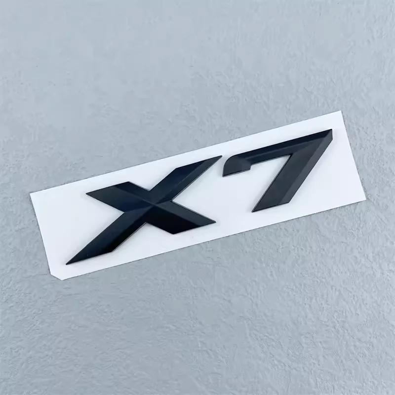 3D ABS Black Chrome Letters For Cars Rear Trunk Badge X7 Emblem Logo Car Sticker For BMW X7 G07 X7 BMW lettering Accessories al2