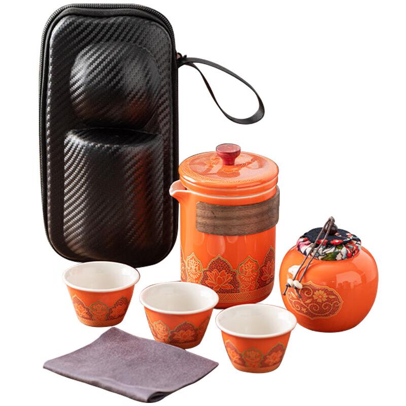 Vintage Style Ceramic Kung Fu Travel Tea Set