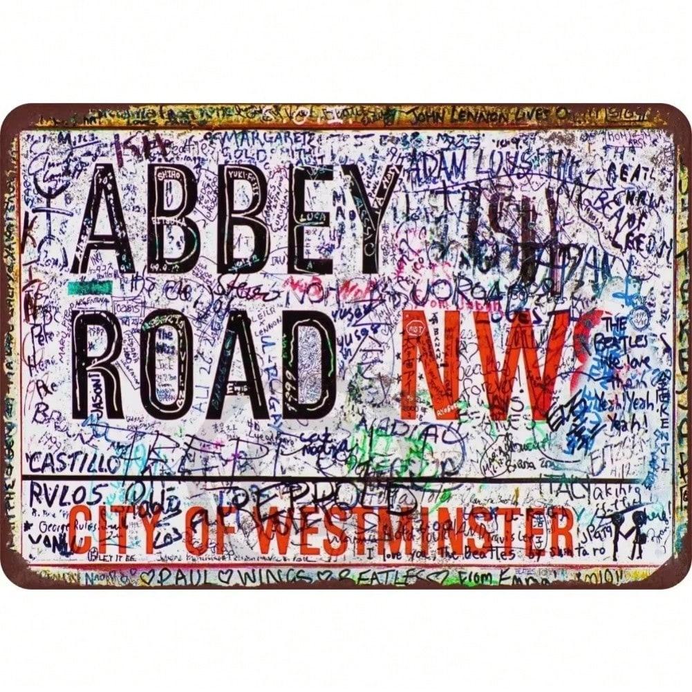 

The Beatles Abbey Road Знак Винтажный Металлический Настенный Декор Домашний Бар Музыкальный Подарок 20x30cm（7.8x11.8inch）