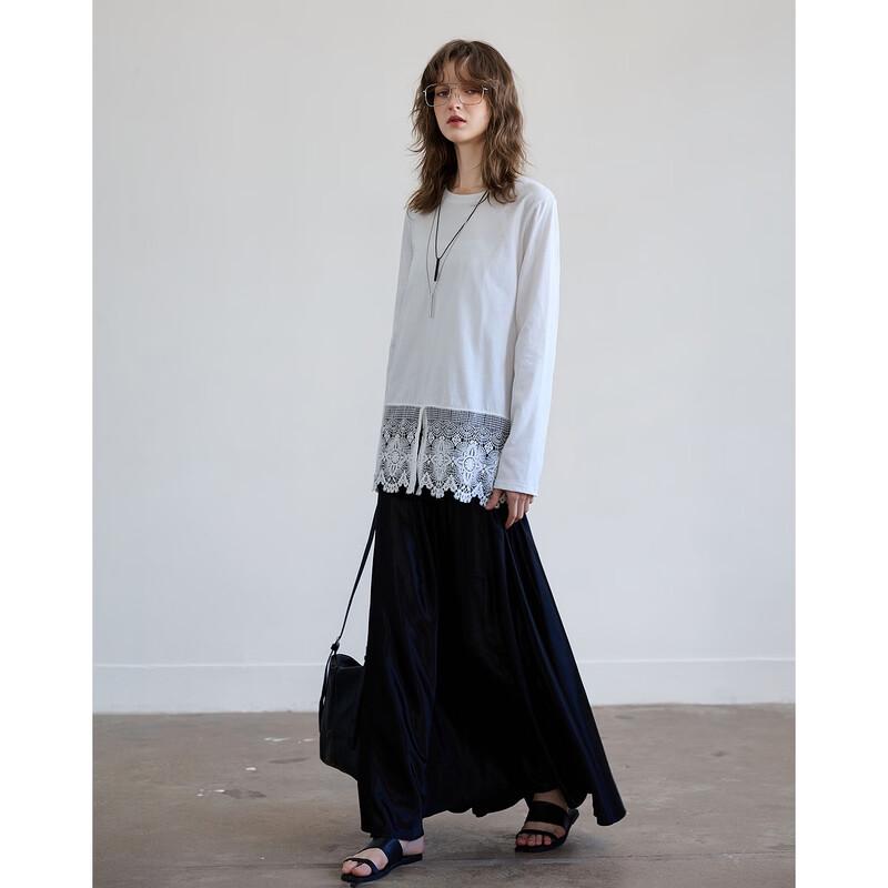 Demana Women's Cotton Lace Spliced T-Shirt