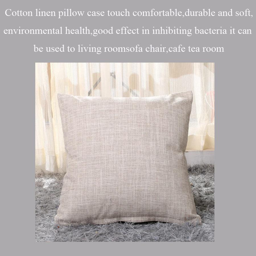Pillow Case Home Decoration Salon Cushion Cover 50X50 Solid Pillowcase with Zipper Cotton Linen for Sofa Car Chair 45x45 40X40