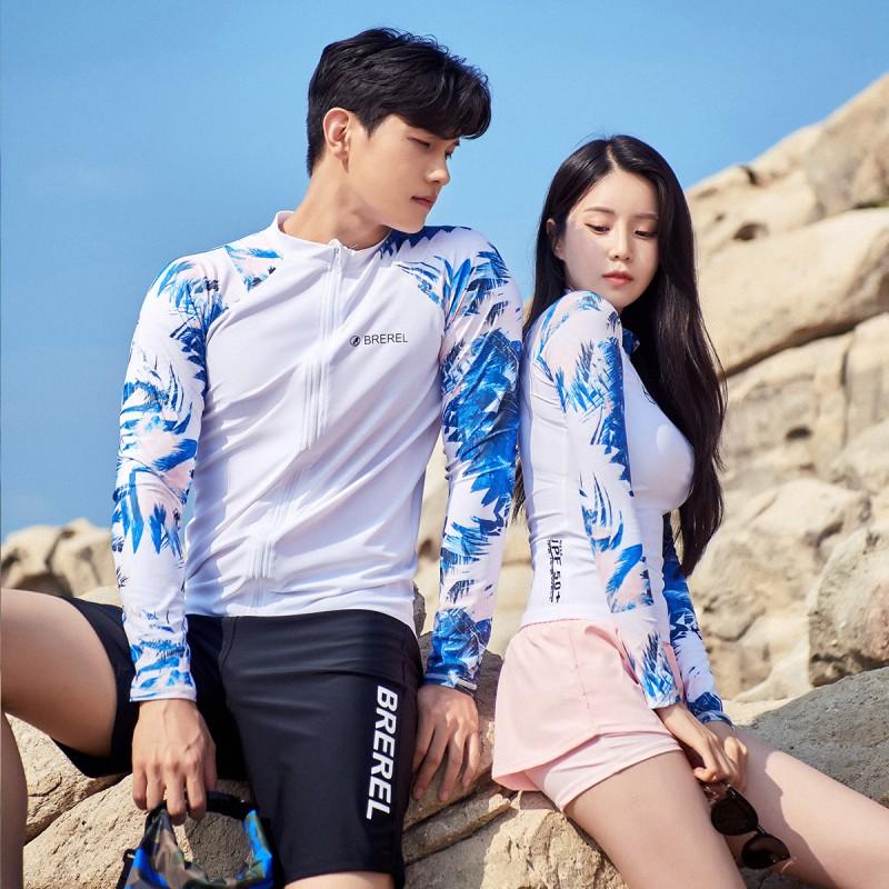 Men Women UV Protection Rash Guard Set Long Sleeve Swimwear Snorkeling Diving Surfing Water Sports