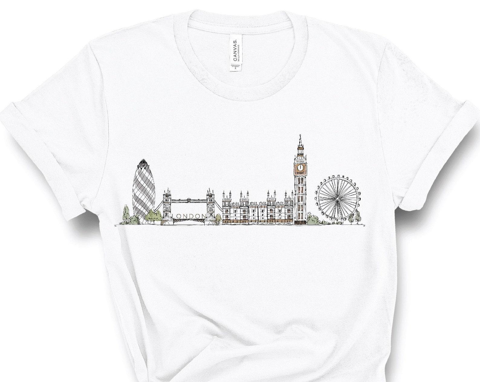 London Shirt, London Skyline, London Souvenir, London Vacation, I Love London Shirt, London Travel Gift, London Bridge, London Tee, UNISEX 4XL
