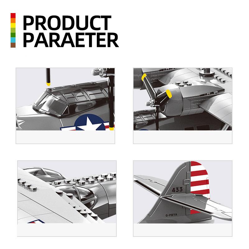 WANGE Blocco di Costruzione Modello Aereo Anfibio Corazzato Militare PBY-5A Catalina Giocattolo Caccia Compatibile con Mattoncini Regalo di Compleanno per Bambini N.5007