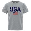 Vintage Usa Flag Street Print Herre T-skjorter Hip Hop Street T-skjorte Sommer Uformelle Bomullsoverdeler stor størrelse Pustende T-skjorter