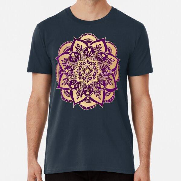 Purple and Gold Flower Mandala  S to 5XL Made in the AU/USA T-Shirt