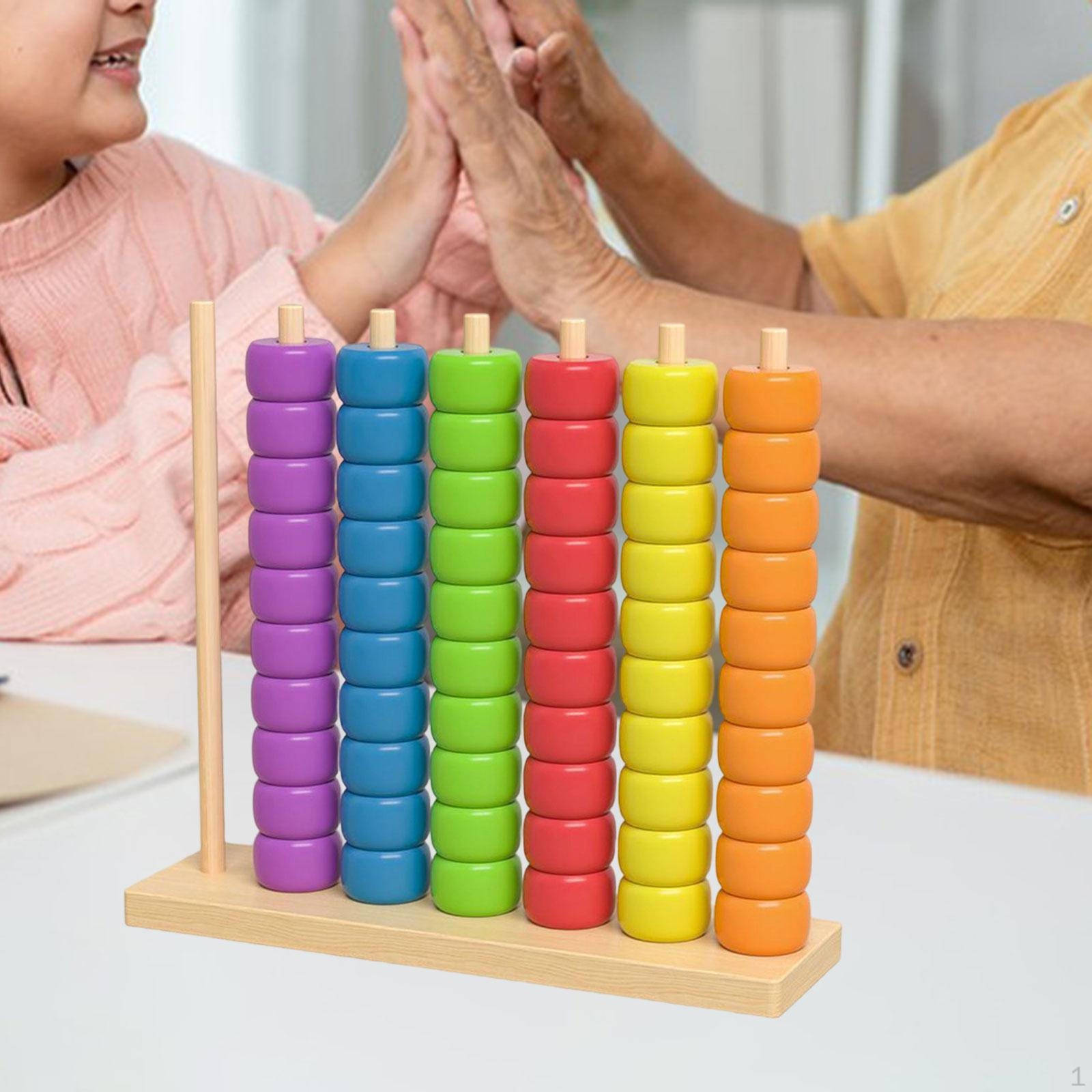 

Wooden Color Sorting Stacking Toys Recognition Fine Motor Skills Sensory Toy Early Learning