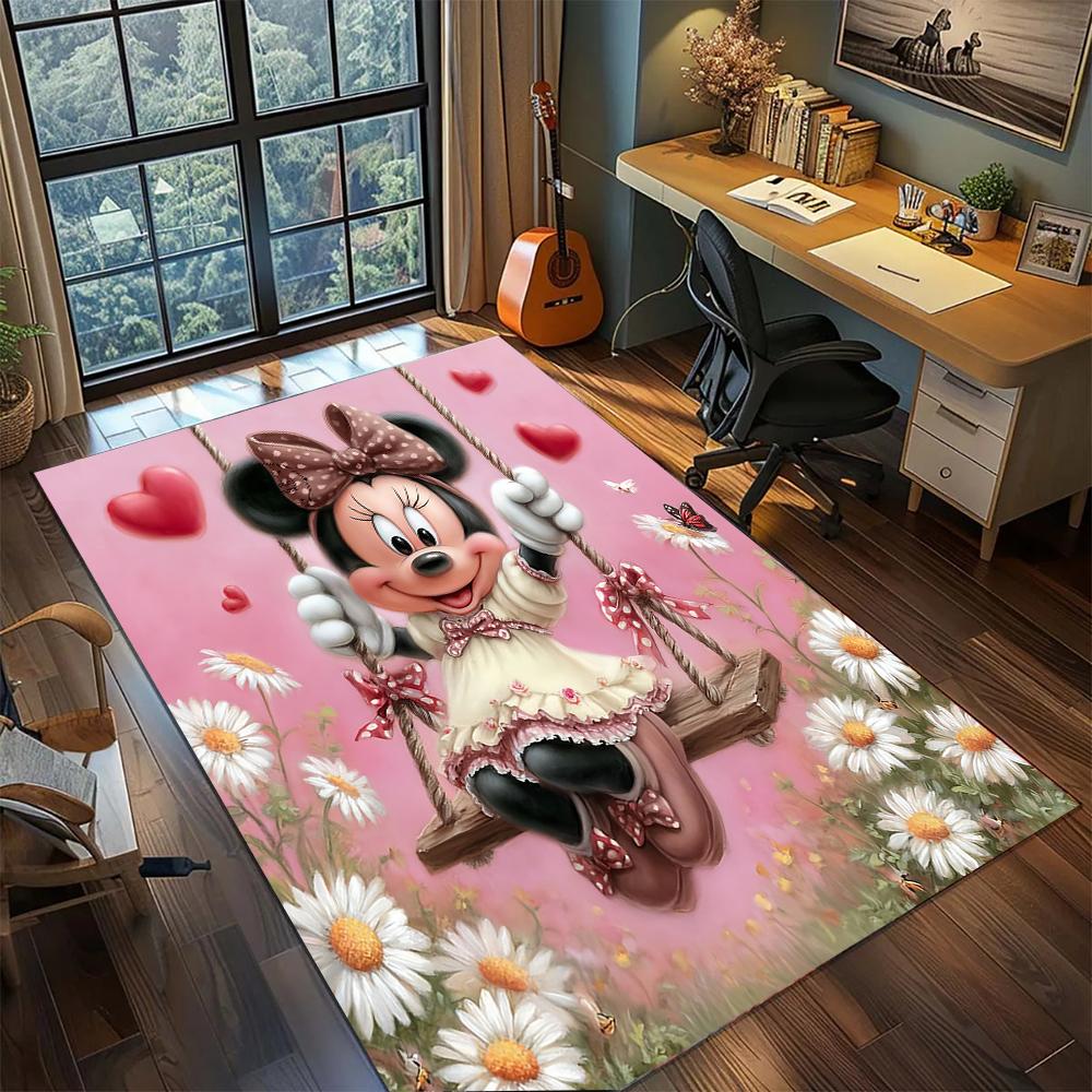 Cute Mickey Mouse Smiling Face Rug Carpet Large Area Rug Non Slip Washable Floor Mat Gamer Room Bedroom Home Decor