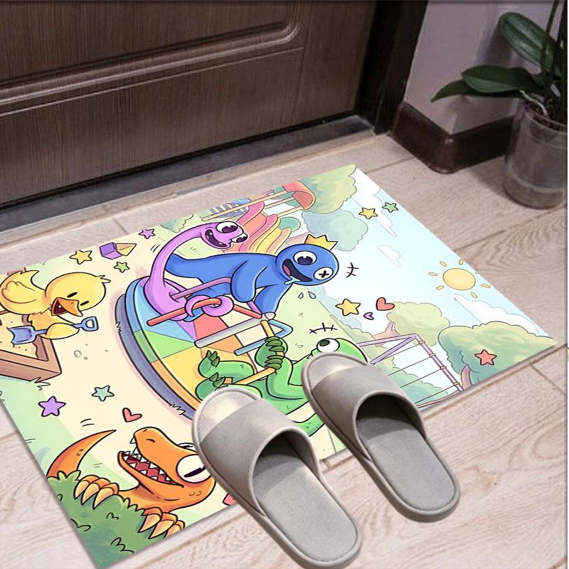 Game Rainbow Friends Pattern Rug, Indoor/Outdoor Mat, for Picnic, Gameroom, Bedroom, Office, Living Room, Home Decor Carpet, Birthday Gift