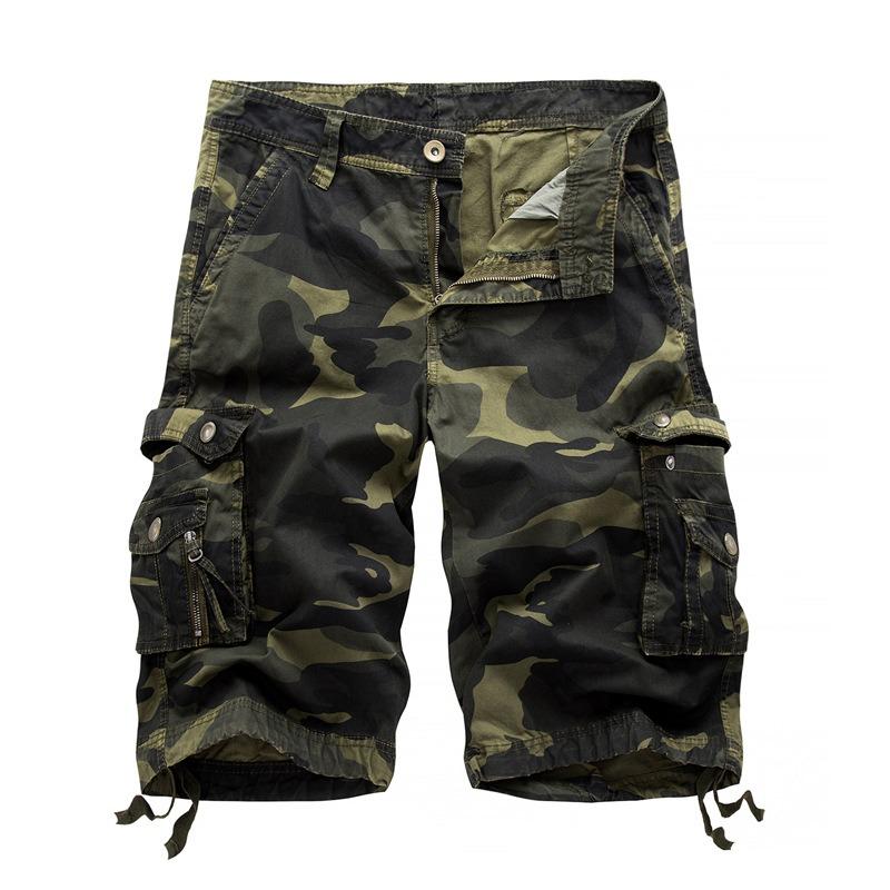 2025 Summer Men's Loose Casual Five-Pocket Work Pants Camouflage Shorts
