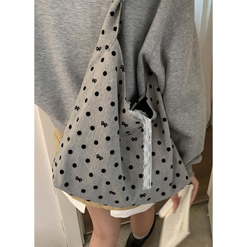 Casual Large-capacity Bag, Fashionable Polka Dot Single-shoulder Bag, Versatile Commuter Tote Bag