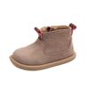 Autumn Baby Short Boots Girls High-top Leather Boots Boys Anti-slip Retro Cotton Boots