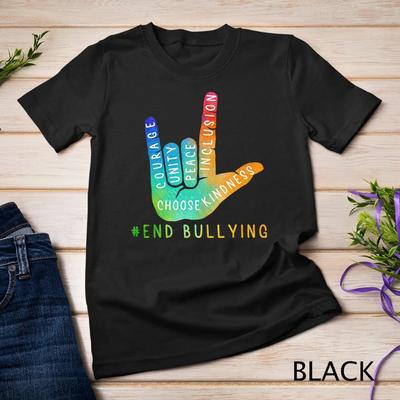 Colorful Unity Day Orange Kids 2024 Anti Bullying Love Sign T Shirt