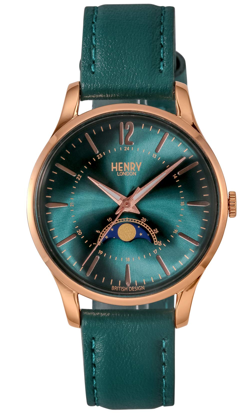 

Green Stainless Moon London Official Red [Henry London] Watch, Dial, Steel, Quartz, Phase, 34mm, Watch, HL34-LS-0382, Import,