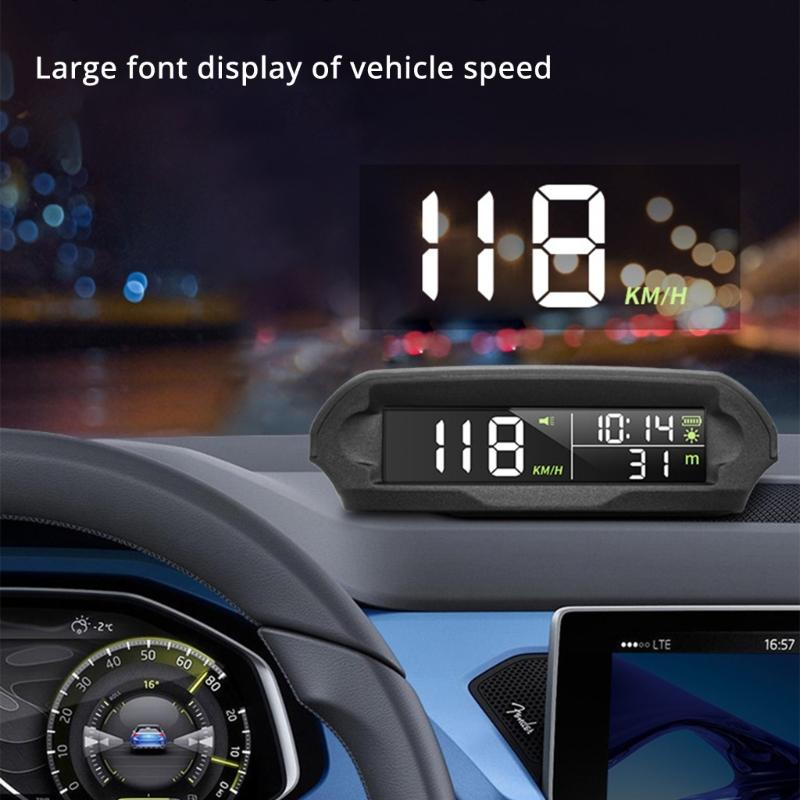 Automotive Solar Powered HUD Display with Automatic Brightness 1000mAh Battery Enhances Safety For Long Distance Drivers