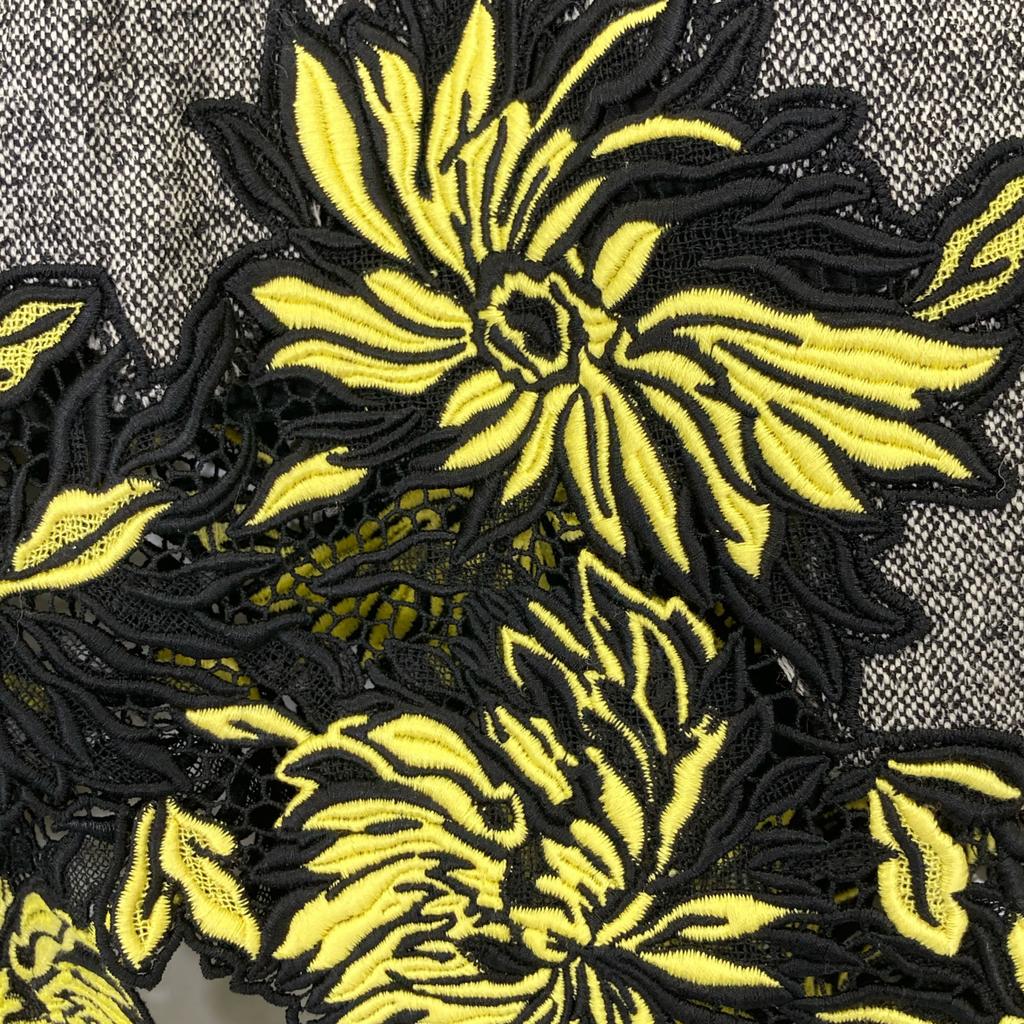 Louis Vuitton Gray 21AW RW212B HO4 FLJB99 Tweet Flower Embroidery Skirt Skirt 36 grayUsed