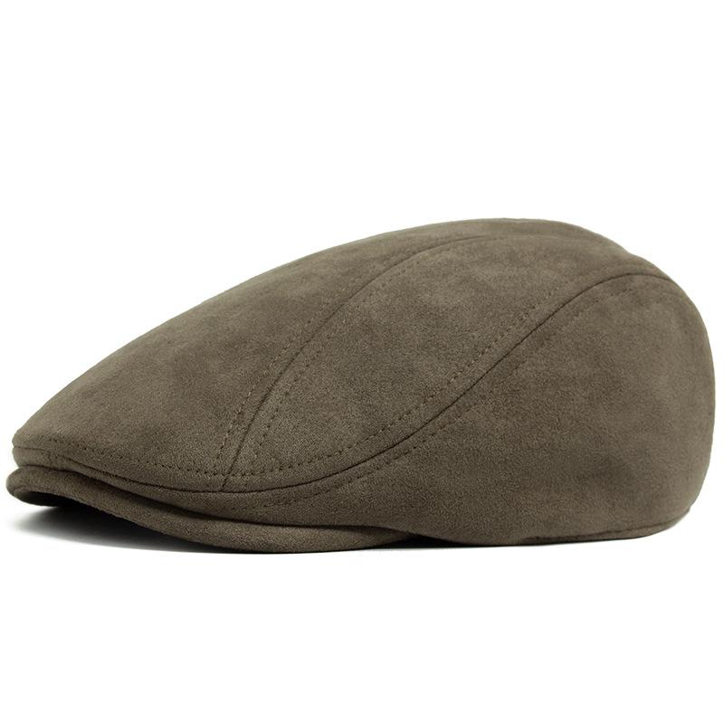 Men's Retro Suede Beret: Autumn/Winter Elastic Duckbill Painter Hat