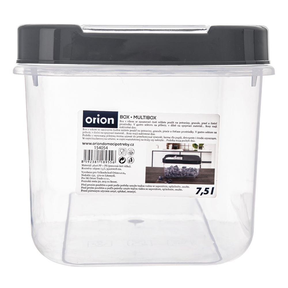 Storage container for capsules, powder and food, gray, 7.5 l