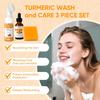 Turmeric Face Wash Set, Turmeric Facial Cleanser& Soap Bar & Oil for Face & Body Suit To All Skin Type, Protect Sensitive Skin Improve Skin Condition