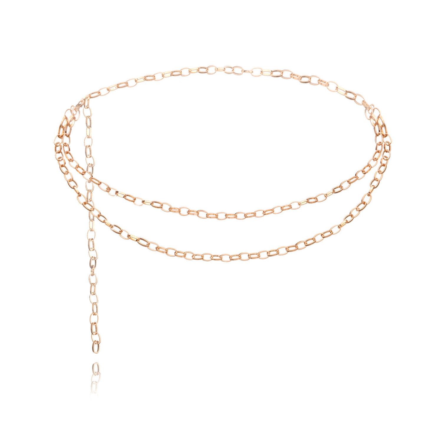Europe, America, simple retro chain, explosive body chain woman, exaggerated sexy punk metal waist chain