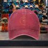 Golden Spiral Pattern Washed Denim Baseball Cap Adjustable Sun Hat Unisex Outdoor Travel Accessory