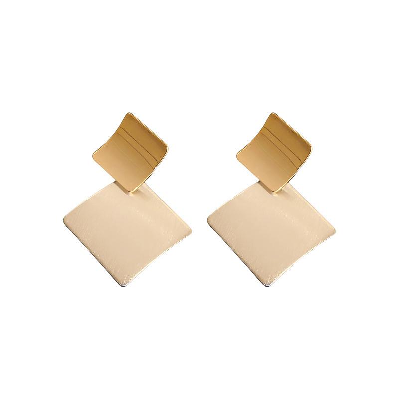 Chic Exaggerate Simple Big Square Drop Earrings For Women Trendy Metal Charm Punk Earrings 2023 Statement Party Ear Jewelry Gifts