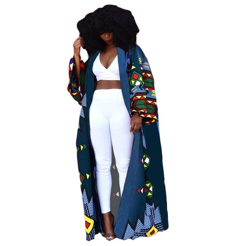 

Women s Long Loose Fitting Printed Cardigan Long Loose Print Cardigan Blue XXXL
