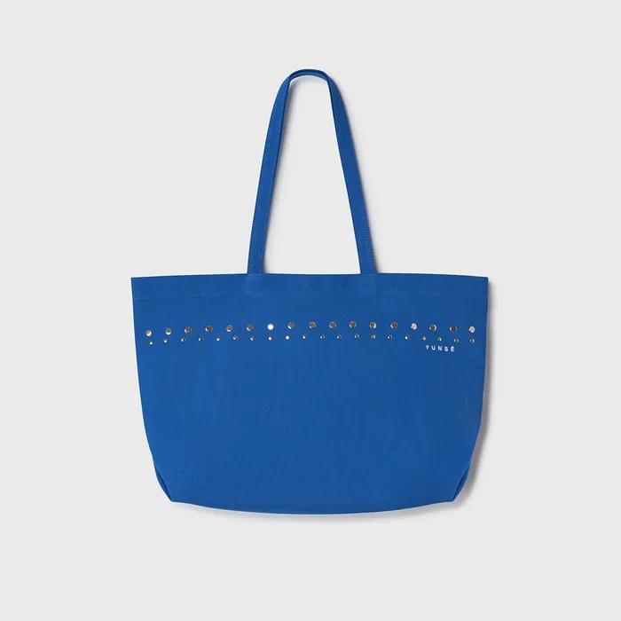 Studded Canvas Bag (Blue)