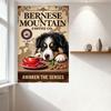 Vintage Bernese Mountain Coffee Co. Metal Tin Sign, EST.1960, Puppy & Coffee Cup Design, Retro Home Cafe Wall Decor