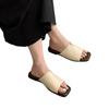 35-45 taglia grande versione coreana di infradito a fascia singola, nuove pantofole fresche a fondo piatto francesi e mezze pantofole per donna nell'estate 2025